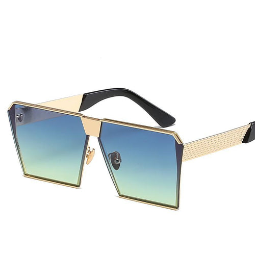 Chunky Thick Studded Flat Top Designer Inspired Sunglasses - Mix Colors